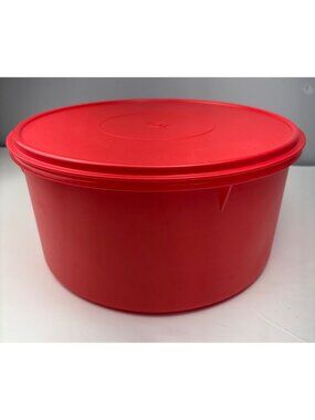 Tupperware 12" Carry All Canister 256 Red 32 Cups Cookie Storage Versatile